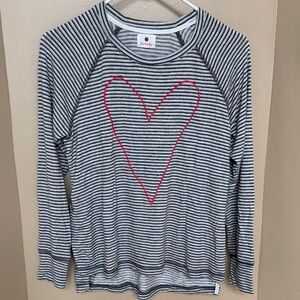 Sundry Striped Sweater with side slits and buttons good condition size 1